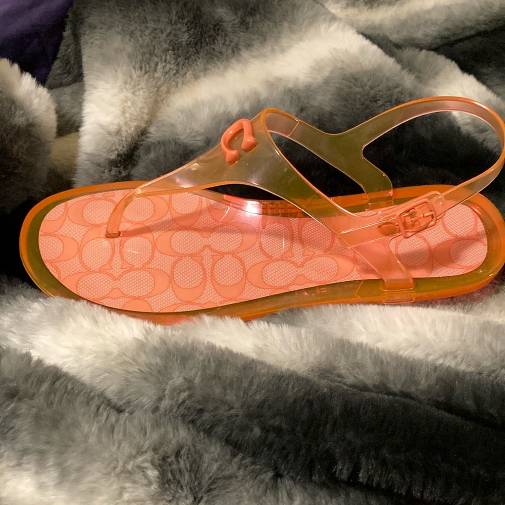 Coach jelly sandals Tangerine size10